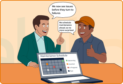 Preventive maintenance dashboard illustration