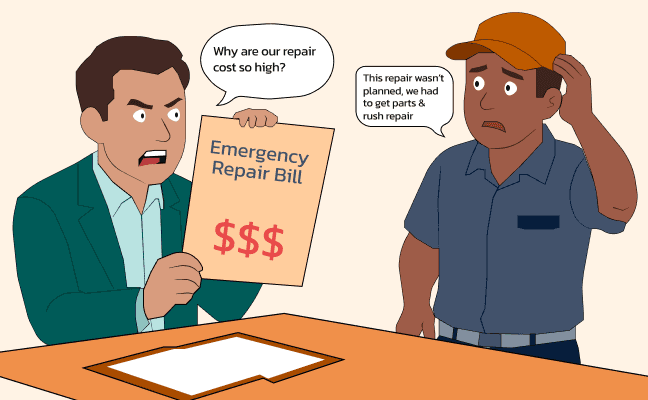 High emergency repair costs
