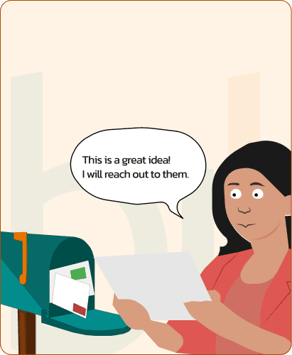 Decision-maker direct mail illustration